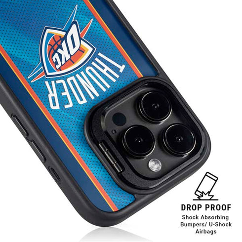 NBA Oklahoma City Thunder Blue Jersey iPhone 15 Pro Kickstand Case